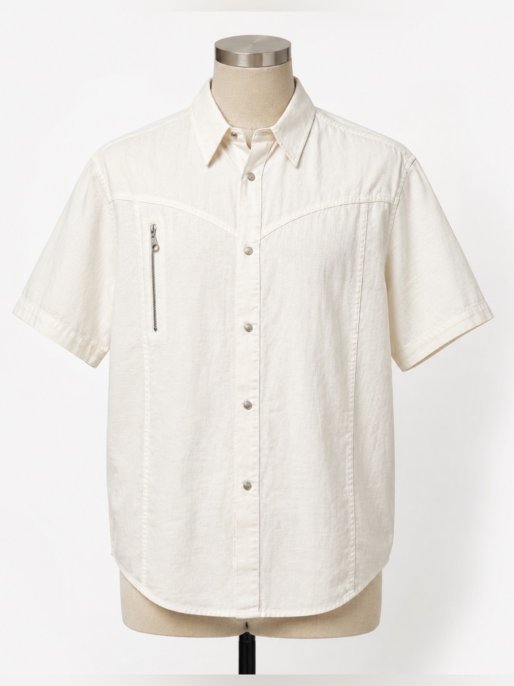 Versace Jeans Collection Cream Short-Sleeve Button-Down Shirt